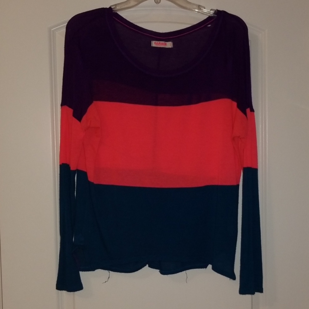 Bright, multicolored long sleeve shirt